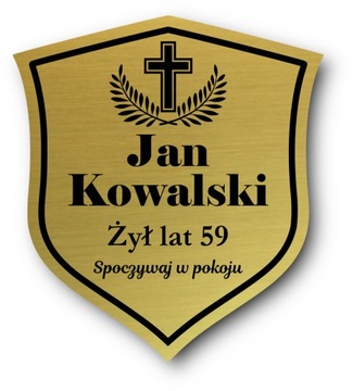 Tablica nagrobna tabliczka na grób na krzyż