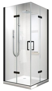 Kabina prysznicowa 80x80 czarna black SKŁADANA
