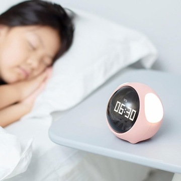 Zegar budzik lampka lampa nocna LED dla dzieci dziecka Emoji Emotikony