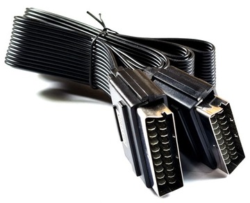 Przewód Euro Scart 5m płaski taśma