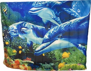 Zasłona Prysznicowa motyw delfin wymiary 180x180cm