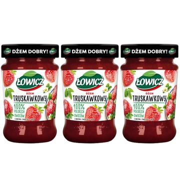 Dżem truskawkowy Łowicz minimum cukrów 3x280g