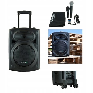 Kolumna aktywna PORT 8'' BT USB 400W akumulator 2x mikrofon VHF