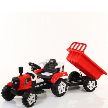 ТРАКТОР С АККУМУЛЯТОРНЫМ ПРИЦЕПОМ 2x ДИСТАНЦИОННОЕ УПРАВЛЕНИЕ ДВИГАТЕЛЕМ МЕЛОДИИ СВЕТ ПРИЦЕП