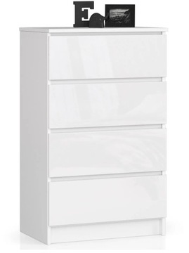 KOMODA K 60 cm 4 SZUFLADY BIAŁY WYSOKI POŁYSK