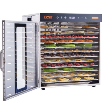 Suszarka Do Żywności 10 Warstw 1000W 46x 42 x 46,5cm Obserwacja Światła LED