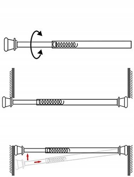 6 шт. Телескопический карниз, 40-70 см.