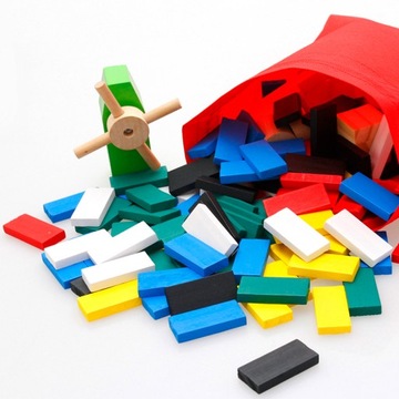 ДЕРЕВЯННЫЕ БЛОКИ ДОМИНО + ПРЕПЯТСТВИЯ + НАБОР ОГРОМНОЙ СУМКИ 1000 EL