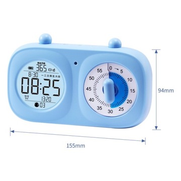 Визуальные часы Будильник Тихие часы для обучения чтению Синие