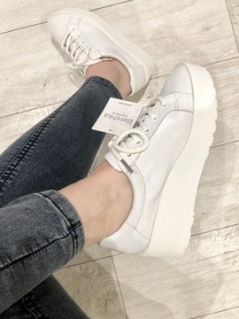 КРОССОВКИ BERSHKA КРОССОВКИ НА ПЛАТФОРМЕ БЕЛЫЕ 37