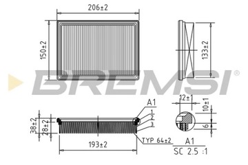 BREMSI FA1407 FILTR VZDUCHU