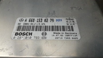 A6681530779 0281010793 JEDNOTKA ŘÍZENÍ MOTORU MERCEDES VANEO W414 1.7 C