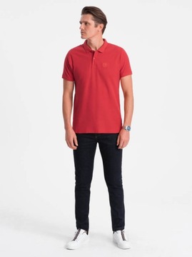 Koszulka męska polo S1374 dark red M defekt