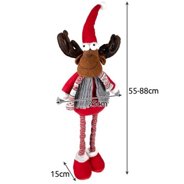 Рождественский телескопический олень, большой рост, 88 см, регулируемое украшение