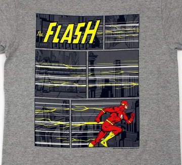 Koszulka męska młodzieżowa T-shirt DC Comics The FLASH r. M Szara Nadruk