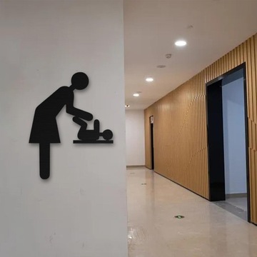 Znak na drzwi Baby Change Oznakowanie na drzwiach ze stali nierdzewnej