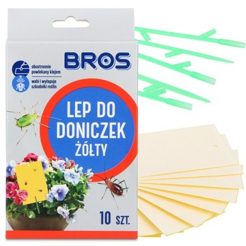 10X LEP DONICZEK ŚRODEK OWADY ZIEMIÓRKI MUSZKI MSZYCE PUŁAPKA INSEKTY TAŚMA