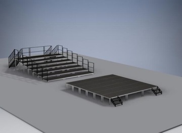 SCENA 8 PODESTÓW + NOGI 60cm + SCHODY, PRZELEWY