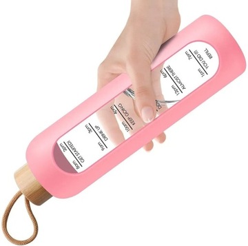 МОТИВАЦИЯ СТЕКЛЯННАЯ БУТЫЛКА ДЛЯ ВОДЫ С ЧАСАМИ 1л 1000мл