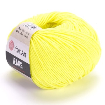 Włóczka YARNART JEANS 58 żółty neonowy