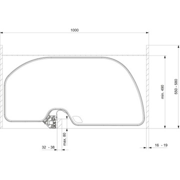 Półka narożna nerka HAFELE TRIGON 500 prawa biały