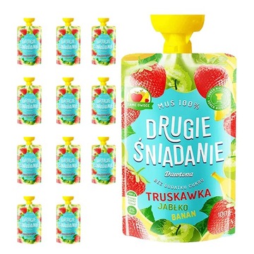 Dawtona Mus 100% Jabłko/Banan/Truskawka 12 x 100g