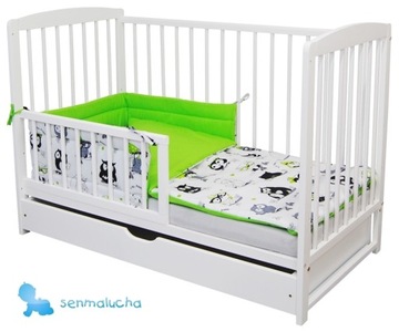 Детская кровать 120х60 Анджей лакированная сосна + кокос-гречишный матрас