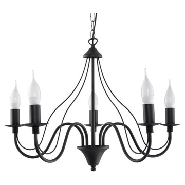 żyrandol lampa wisząca MINERWA 5 Czarny SL.0218 SOLLUX