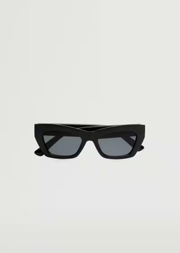Mango okulary przeciwsłoneczne geometryczne y2k czarne kocie grube duże XL