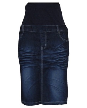 SPÓDNICA CIĄŻOWA JEANS GRANAT ELASTYCZNY PAS 36 S