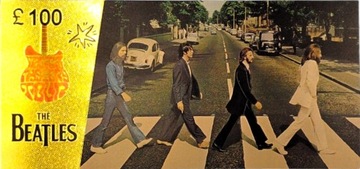 Уникальная позолоченная коллекционная банкнота THE BEATLES в ПОДАРОК