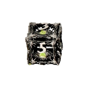 ZIELONE DIABELSKIE OKO METALOWA KOSTKA K6 RPG KOŚĆ SZEŚCIOŚCIENNA