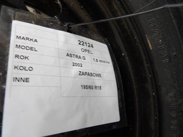 OPEL ASTRA G KOLO REZERVY 195/60/R15 88H FIRESTONE 6J15H2 ET49