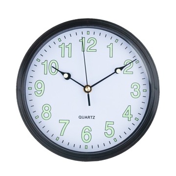 ZEGAR FLUORESCENCYJNY ŚWIECĄCY W CIEMNOŚCI ŚCIENNY NA BATERIE CZYTELNY