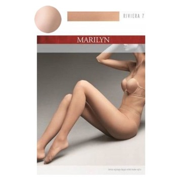 Rajstopy Ekstremalnie Cienkie na Lato RIVERA 7 DEN Marilyn Pudre 4-L
