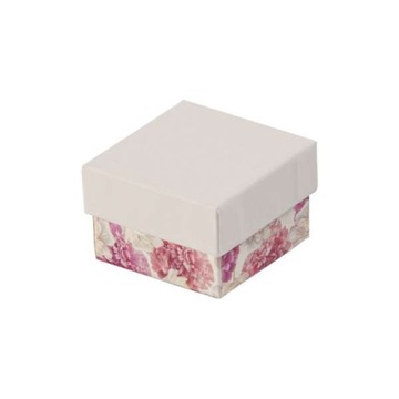 Małe pudełko jubilerskie białe kwiaty na prezent
