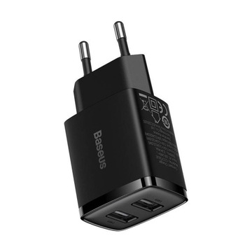 Настенное зарядное устройство BASEUS COMPACT QC 2xUSB 10,5 Вт ЧЕРНОЕ
