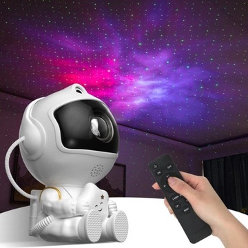 LAMPKA NOCNA LED PROJEKTOR RZUTNIK GWIAZD NIEBA ASTRONAUTA DLA DZIECI PILOT