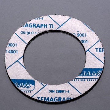 Uszczelka DN20 PN16 TEMAGRAPH Ti grafit