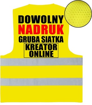 KAMIZELKA ODBLASKOWA Z NADRUKIEM GRUBA SIATKA MESH S