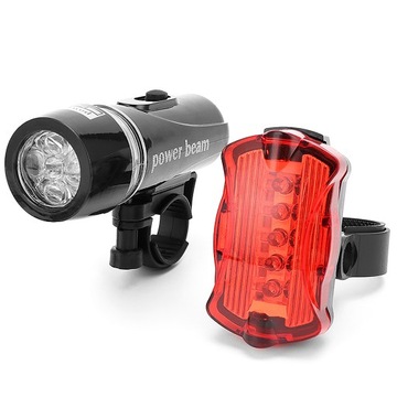 LAMPKA ROWEROWA LED OŚWIETLENIE ROWER PRZÓD + TYŁ KOMPLET ZESTAW NOWY MODEL