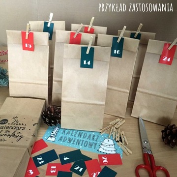 Kalendarz ADWENTOWY torebki kreatywny EKO zestaw