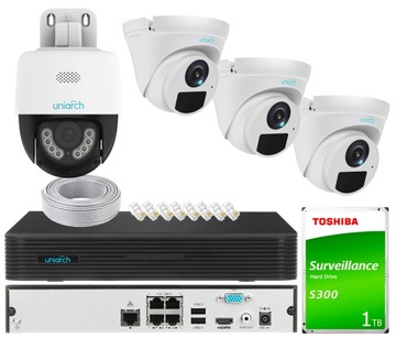 Monitoring IP Zewnętrzny 4 Kamery IP 4MPx 3MPx PoE