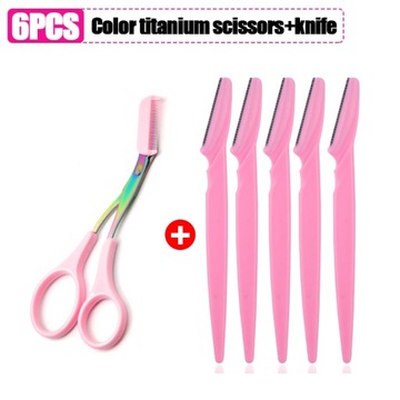 Eyebrow Shaving Knife Eyebrow Scissors with Comb