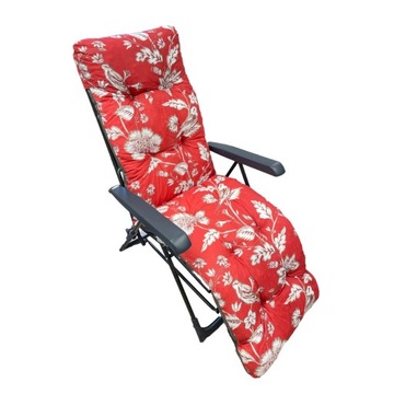 Poduszka na fotel ogrodowy Malaga - Czerwone kwiaty