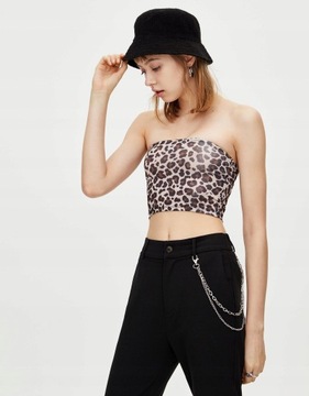 Pull & Bear inb crop TOP tuba PRINT ANIMAL S