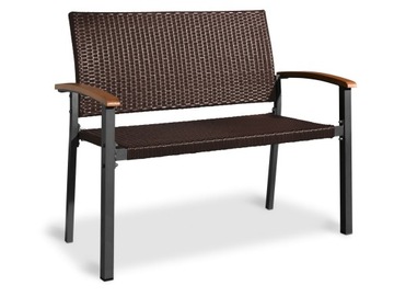 Садовая скамейка, плетеный техноротанг, патио, балкон, терраса, 200 кг.