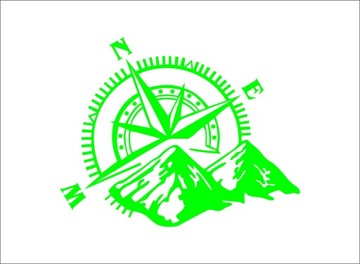 Наклейка Роза ветров 50х40 на лобовое стекло или кузов