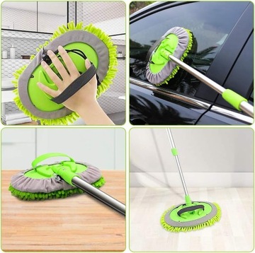 ЩЕТКА ДЛЯ МОЙКИ АВТОМОБИЛЯ С ТЕЛЕСКОПИЧЕСКИМ УДЛИНИТЕЛЕМ И СМЕННОЙ ШВАБКОЙ