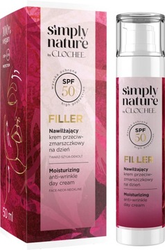 CLOCHEE SIMPLY NATURE KREM PRZECIWZMARSZCZKOWY NAWILŻAJĄCY SPF50 FILLER